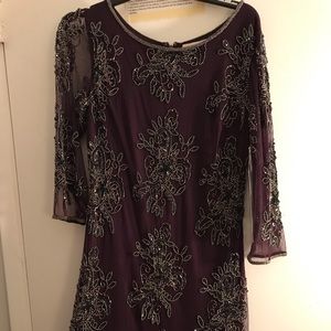Formal Pisarro Nights Dress plum sequin embellish